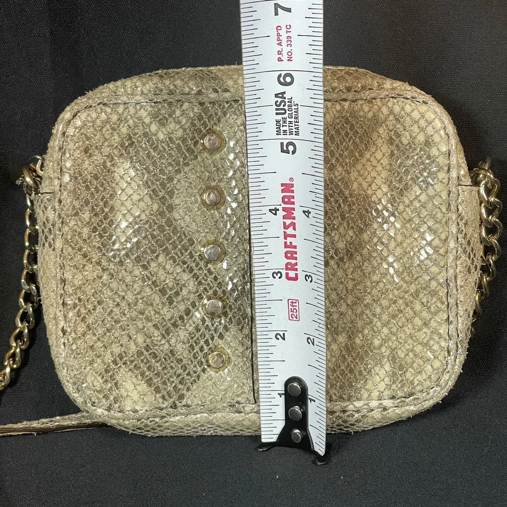 Michael Kors Uptown Astor Snake‎ Skin Crossbody Bag Purse Chain Strap Studded